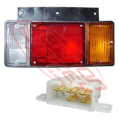 3096098-04 - REAR LAMP - R/H - 24V - 5 PIN RECTANGULAR PLUG TO SUIT ISUZU ELF NPR/NRR/NKR/NHR 1985-93