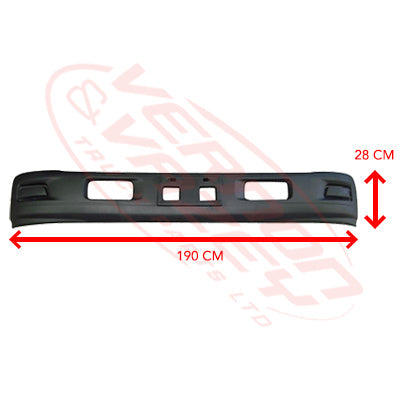 3097290-02 - FRONT BUMPER - WIDE - W/REMOVEABLE FOG LAMP COVER - BLACK - ISUZU NPR / NQR / NNR / NPS 2009-