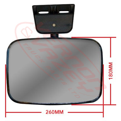 3191016-01 - KERB SIDE MIRROR - L/H - DOWNWARD FACING - 260MM X 180MM - HINO RANGER PRO FC/FD/FG/FM 2012- ON