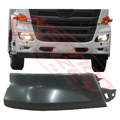 3192090-34 - FRONT BUMPER END GARNISH - UPPER (ABOVE HEADLAMP) - R/H - WIDE - HINO RANGER 500 2017- FM, GH (3 STEP TYPE)