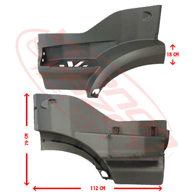 3575304-15 - STEP PANEL - UPPER - L/H (4 GRILLE TYPE) - CURVED TOP - MERCEDES BENZ ACTROS - MP4 - CLASSIC/STREAM SPACE