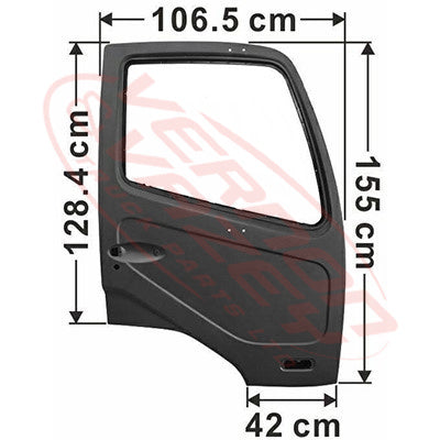 3787110-06 - FRONT DOOR SHELL - R/H - WITH 4 MIRROR HOLES - MITSUBISHI FIGHTER 2006-