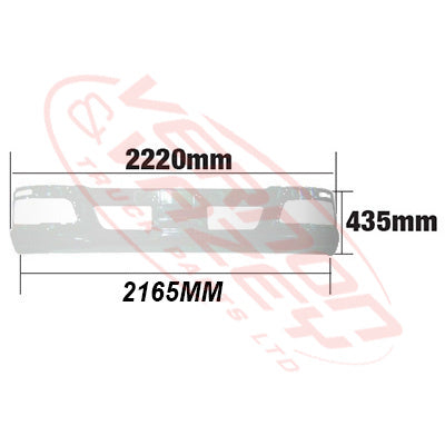 3787190-10W - FRONT BUMPER - W/O FOG LAMP - WIDE/DEEP - FM/FN - WHITE - MITSUBISHI FIGHTER 2011-19  H/L IN BUMPER