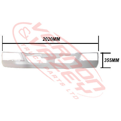3787190-16W - FRONT BUMPER - W/O FOG LAMP - NARROW/SHALLOW - FK - WHITE - MITSUBISHI FIGHTER 2011-  H/L IN BUMPER