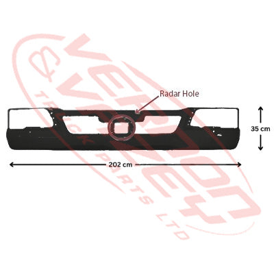 3787190-73 - FRONT BUMPER - N/CAB - W/O FOG LAMP - WITH RADAR HOLE - 355MM DEEP - MITSUBISHI FIGHTER 2019-  H/L IN BUMPER