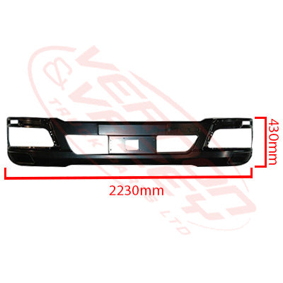 3787190-82 - FRONT BUMPER - W/CAB - W/O FOG LAMP - WITH RADAR HOLE - 435MM DEEP - MITSUBISHI FIGHTER 2019-  H/L IN BUMPER