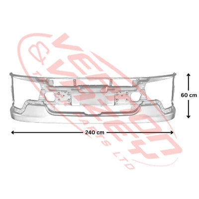 3788290-01 - FRONT BUMPER - LOW BAR - WHITE - W/OUT WASHER HOLE - MITSUBISHI SHOGUN 360/400 2017-