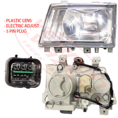 3798194-85 - HEADLAMP - L/H - PLASTIC LENS - ELECTRIC ADJUSTOR - MITSUBISHI CANTER FE7/FE8 2005-