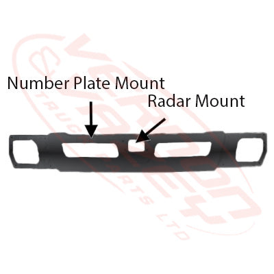 3798290-01 - FRONT BUMPER - WIDE - 270MM DEEP - WITH RADAR TYPE - BLACK - MITSUBISHI CANTER FEB / FEC 2019-