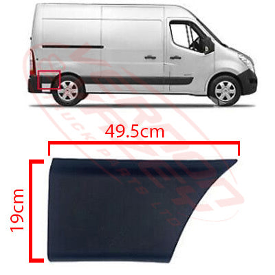 60570PS-04 - PROTECTIVE STRIP - BEHIND REAR WHEEL - R/H - W/O SIDE LAMP HOLE - RENAULT MASTER X62 2011 - MID WHEEL BASE