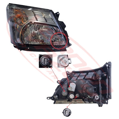 8187294-10 - HEADLAMP - R/H - ELECTRIC ADJUST - WIDE CAB - WITH DRL - HINO DUTRO 2019 - ONWARDS
