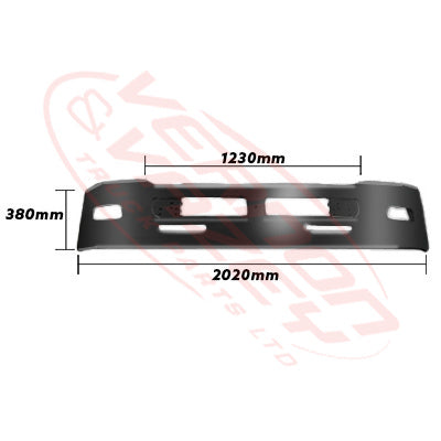 3092090-06 - FRONT BUMPER - NARROW CAB - 380mm DEEP - ISUZU FTS/FSR/FTR  2008 - H/L IN CORNER PANEL