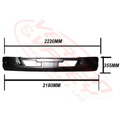 3787190-04 - FRONT BUMPER - W/O FOG LAMP - WIDE/SHALLOW - MITSUBISHI FIGHTER 2006-  H/L IN CORNER PANEL - FK