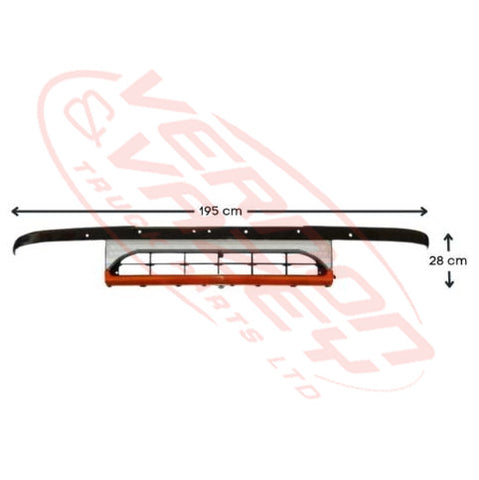 3798099-0 - GRILLE - WIDE CAB - WITH AMB/CLR GARNISH - MITSUBISHI CANTER FE5/FE6 1994-