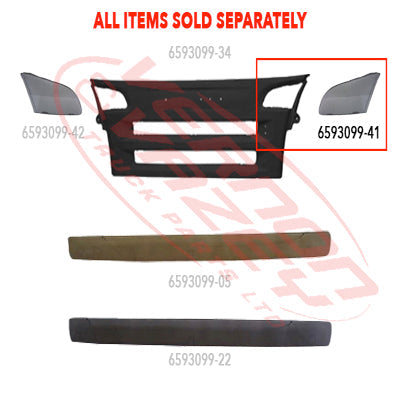 6593099-41 - GRILLE - UPPER - SIDE MESH INSERT - L/H - P TYPE - SCANIA P TRUCK - 2003-